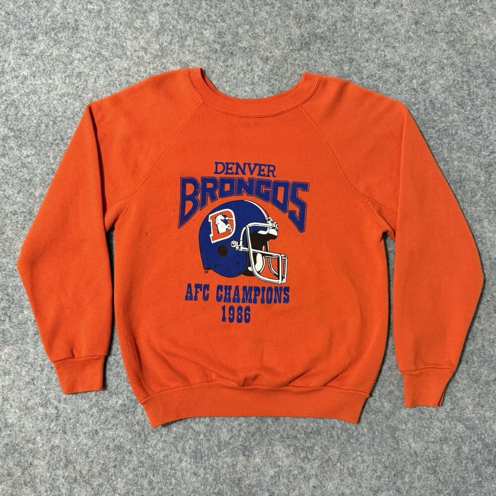 Vintage 80s Denver Broncos AFC Champions 1986 Sweatshirt Discus Athletic Medium
